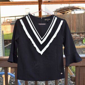 Black Stretchy Short Sleeve Woman Blouse - Eland